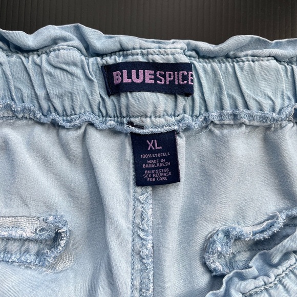 BLUE SPICE HIGH WAISTED PAPERBAG 100% LYOCELL JOGGERS SIZE XL CHAMBRAY - Picture 12 of 14
